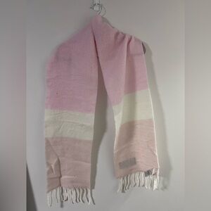 Aritzia Wilfred Pink and White Striped Scarf